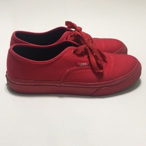 All red Vans shoes